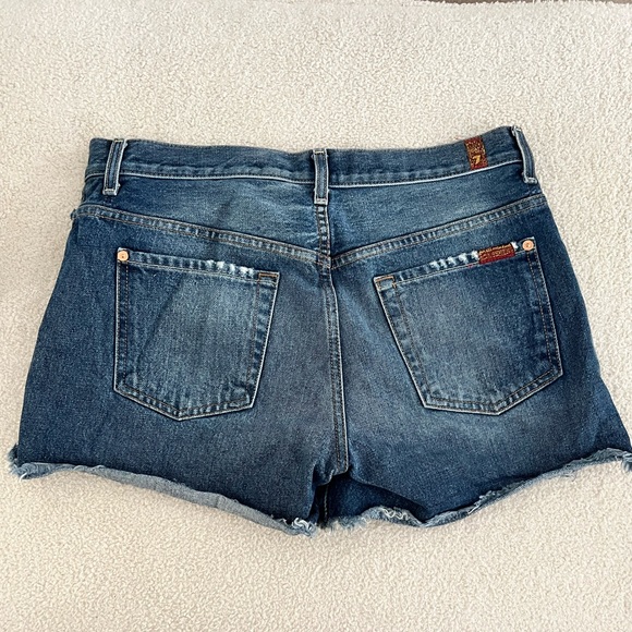 7 for all Mankind Distressed Denim Shorts - Picture 5 of 9
